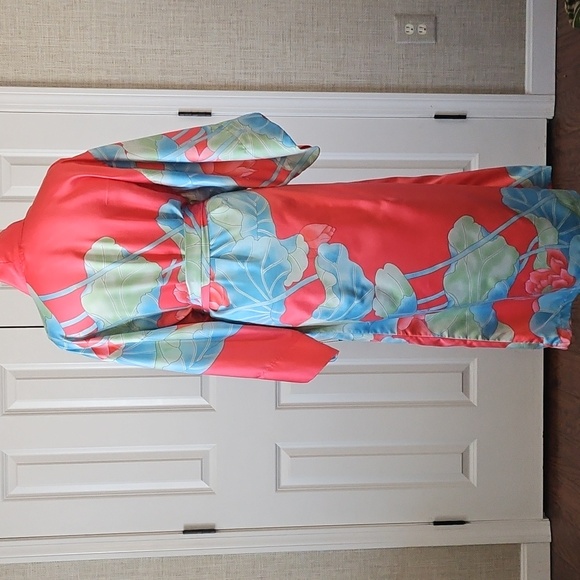 Natori Private Luxuries maxi kimono robe floral Sz S - Picture 2 of 5
